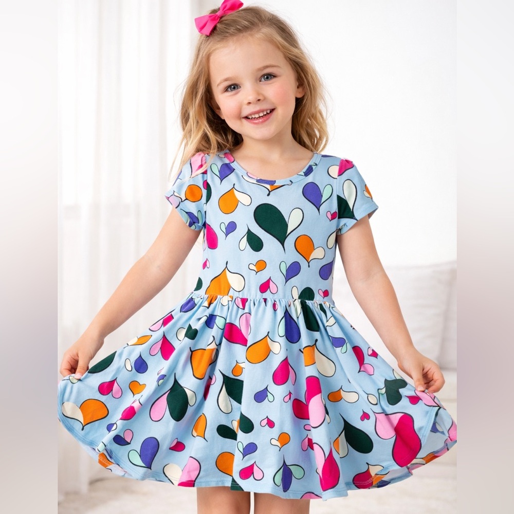 Dot Dot Smile Twirly Blue Heart‎ Dress